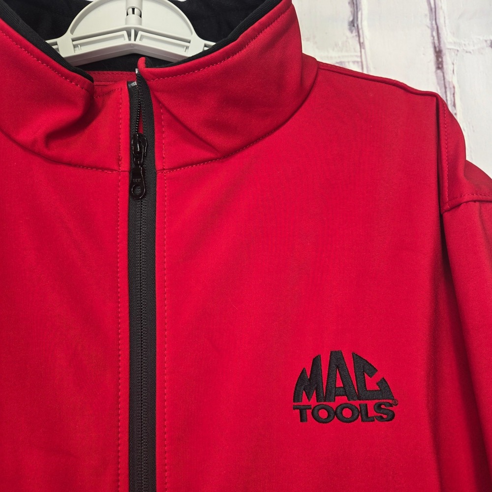 MAC Tools Red Full Zip Softshell Jacket Mens sz‎ L/G Embroidered Logo Workwear